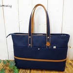 【ki様専用】№996　倉敷帆布フルートスタディ＊ネイビー×キャメル