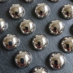 【4個】 20mm メタリック カボション シルバー 貼りつけ 半円