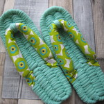 布ぞうり：Lawngreen24.5cm/北欧柄poppy green