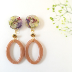 ドライフラワー  カボションピアス/イヤリング