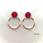 🌟2way✳︎ワインレッドのフープピアス☆イヤリング