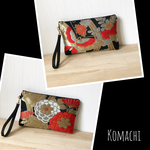 御祝儀もすっぽり＊アンティーク帯のクラッチバッグ＊花蝶