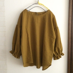 ☆再再再販☆[おとな服]コットンリネンのブラウス◎マスタードイエロー(受注製作)