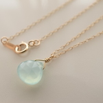 aqua blue chalcedony necklace