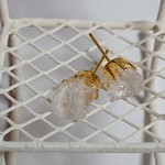 透けて見える様なキラキラの透明度☆クリスタルクオーツの中粒ピアス⑤