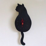 再入荷！！＊岡部登志子＊黒ねこ壁掛け時計＊大