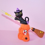 ハロウィン★空を飛びたいほうき黒猫★送料無料