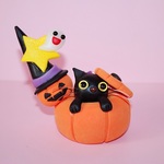 ハロウィン★お顔ちょこんと黒猫★送料無料★