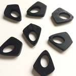 2個 29×24mm ウッドチャーム ブラック