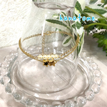 No.16星とパールの2連ブレスレット＊クリームイエロー