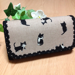 ☆長財布・通帳入 猫ちゃん おさんぽ