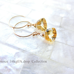 宝石トライアングルシトリン ピアス