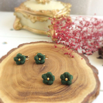 ［再販］一粒お花のピアス-カーキ-