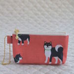 ＊送料無料＊　ミニポーチ：柴犬柄ピンク（デコレクションズ）