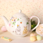 もふもふうさぎ🐇いちご畑のうさぎさん・ティーポット「ポーセラーツ」