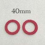 importアクリルドット中抜きリングチャーム レッド 2 個入り