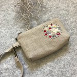14×9リネン刺繍ポーチ 歩き始めたよ！