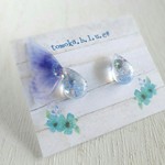 蝶の涙。ピアス【青紫】