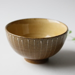 【まり様ご予約品】お茶碗（茶）縦ライン 