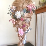 ドライフラワーヘッドドレス ピンク＊結婚式 二次会  成人式 卒業式 前撮り 着物にも♪