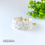 mesh bangle 〜 white flower