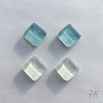 ガラスタイルピアスorイヤリング2色セット(薄水色&白)