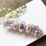 spring garden バレッタ 薄パープル×グレー