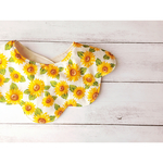 再販3】受注製作】名入れ可＊ひまわり＊国産6重ガーゼのもくもくスタイ