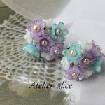 *＊忘れな草の花束ピアス＊*