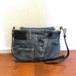 デニムリメイクポシェット ドット