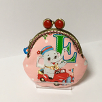 【SALE】赤いスポーツカーのゾウさん☆彡がま口ポーチ