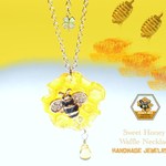 販売再開！Sweet Clover Honey Waffle Necklace/クローバー蜂蜜ワッフルネックレス