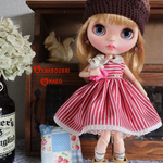 ＊赤ボーダーワンピース＊８点セット＊ blythe outfit＊ブライス ＊