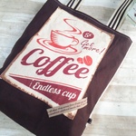 【送料無料】ヴィンテージ風Coffeeトートバッグ 