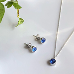 9月 誕生石 サァイア ピアス&ネックレス