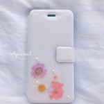 【激安】ドライフラワー手帳型iPhone6ケース【押し花】
