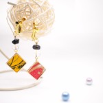 零様専用　和紙イヤリングピアス レッド＆イエロー