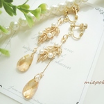 秋風☆goldleaf&pearl☆イヤリング(ピアス）
