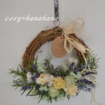 花かごミニwreath＊ラベンダー