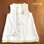 【再販】ミモザ刺繍のAラインワンピース  ベビー服