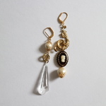 Vintage glass Cabochon asymmetry pierce(earrings)