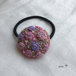 Vine rose ☆刺繍ヘアゴム  ブローチへ変更可能☆