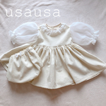 シフォン袖ワンピース