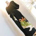着物リメイク♡黒留袖 家紋入りワンピース♡着物リメイクワンピース