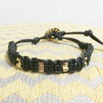 シンプルレザーブレスレット ブラック