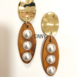 ゴールド×ウッド×パールピアス