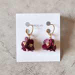 PONPONmini ピアス/ノンホールピアス   ボルドー