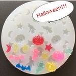 ハロウィン！Halloween！ハローウィン！シリコンモールド/オバケ・星・お化けカボチャ・コウモリ・月／型番432ーＯ