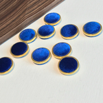 ベルベット ゴールド淵 サークル チャーム ブルーネイビー 8個 20mm 
