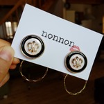 レトロボタン　バックキャッチピアス